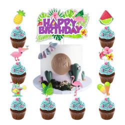 Zápich do dortu flamingo párty 7ks