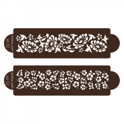 Stencil šablona květiny 2ks