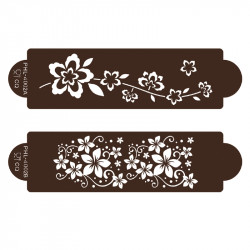 Stencil šablona květiny na louce 2ks