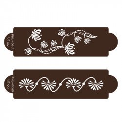 Stencil šablona květiny Modern 2ks