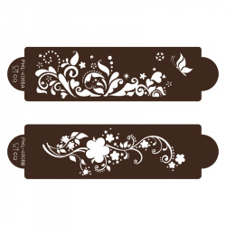 Stencil šablona jarní louka 2ks 23x7cm - Cakesicq