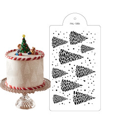 Stencil šablona zasněžené stromečky 40x21cm