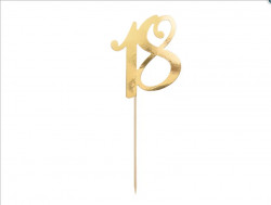 Zápich do 21cm dortu zlatý číslo 18