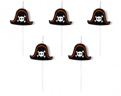 Sada svíček pirátský klobouk 2cm 5ks