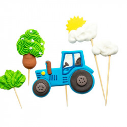 Cukrová figurka zápich na dort traktor