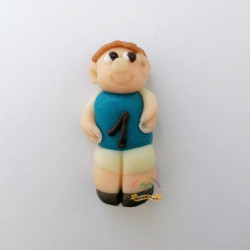 Figurka na dort fotbalista modrý dres 6cm z kokosové hmoty