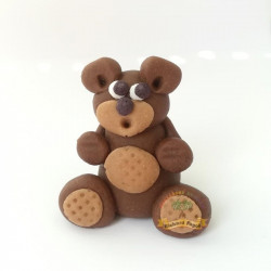 Figurka na dort medvídek hnědý 5cm z kokosové hmoty