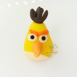 Figurka na dort Angry Birds Chuck 4cm  z kokosové hmoty