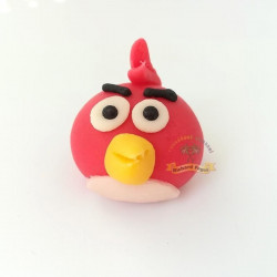 Figurka na dort Angry Birds Red 4cm  z kokosové hmoty