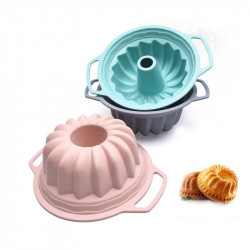 Silikonová forma na bábovku šedá s pevným okrajem 26x11cm