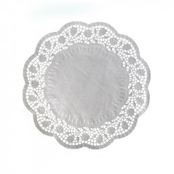 Dekorativní krajka kulatá bílá 32cm 100 ks