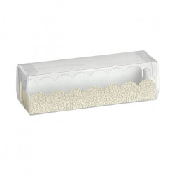 Krabička na makronky190x50mm vložka papír bílá kůže 10 ks - Monaco