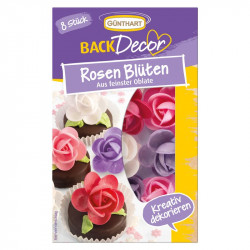 Dekorace růže oplatkové, 8ks