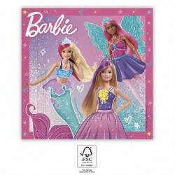 Papírové ubrousky barbie 33x33cm, 20ks