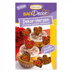 Čokoladové decorace srdce, 15ks