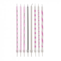Svíčky dlouhé růžové,