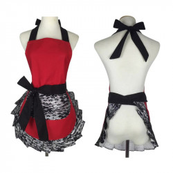 Kuchyňská zástěra černo červená