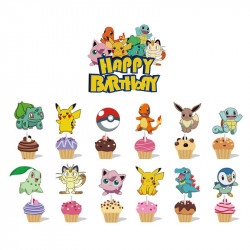 Zápich do dortu a muffinů 13ks Pokémon