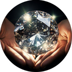 Jedlý papír diamant v ruce 19,5cm