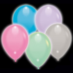 Latexový LED balonky pastelové, 5 ks