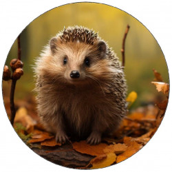 Jedlý papír ježek s listím 19,5cm