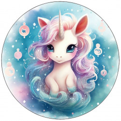 Jedlý papír jednorožec s fialovou hřívou 19,5cm