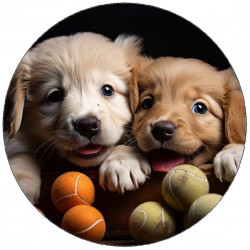 Jedlý papír štěňata s balonky 19,5cm