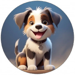 Jedlý papír štěňátko tříbarevné 19,5cm