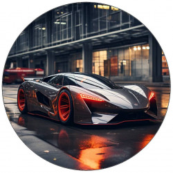 Jedlý papír Super car šedé 19,5cm