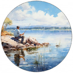 Jedlý papír rybář u jezera 19,5cm