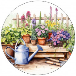 Jedlý papír zahrádka s květinami 19,5cm