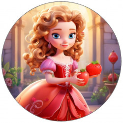 Jedlý papír princezna v červených šatech 19,5cm