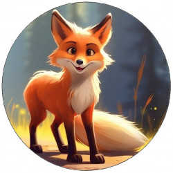 Jedlý papír stojící liška 19,5cm