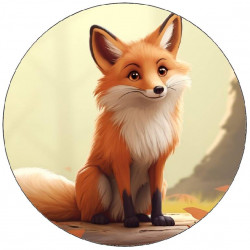 Jedlý papír liška sedící u stromu 19,5cm