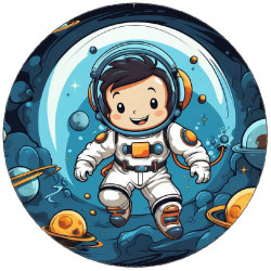 Jedlý papír malý austronaut a planety 19,5cm