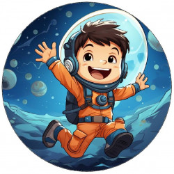 Jedlý papír malý austronaut ve vesmíru 19,5cm
