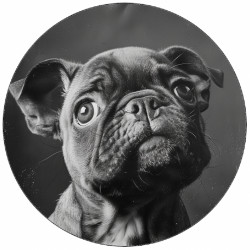 Jedlý papír buldoček černobílé foto 19,5 cm