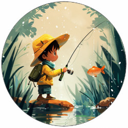 Jedlý papír malý rybář u vody 19,5 cm
