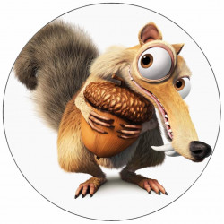 Jedlý papír Doba ledová veverka se žaludem v ruce 19,5 cm