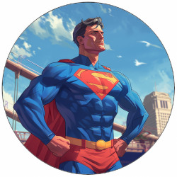 Jedlý papír Superman s rukama vbok 19,5 cm