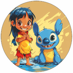 Jedlý papír Lilo a Stitch v kaluži 19,5 cm