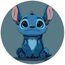 Jedlý papír Stitch s šedým pozadím 19,5 cm