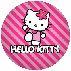 Jedlý papír Hello Kitty v růžovém oblečku 19,5 cm