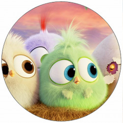 Jedlý papír Angry birds mláďata v hnízdě 19,5 cm
