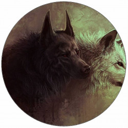 Jedlý papír černý a bílý vlk 19,5 cm