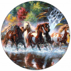 Jedlý papír stádo koní v řece 19,5 cm