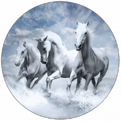 Jedlý papír bílí koně ve vlnách 19,5 cm
