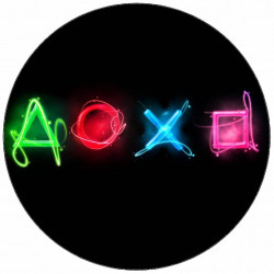 Jedlý papír Playstation tlačítka na černém pozadí 19,5 cm