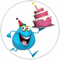 Jedlý papír příšerka s dortem 19,5 cm