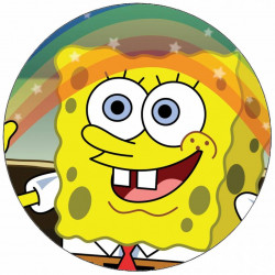 Jedlý papír Spongebob a duha 19,5 cm